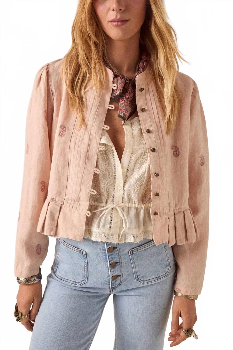 NEW MAISON HOTEL edgar cropped jacket in antique blush
